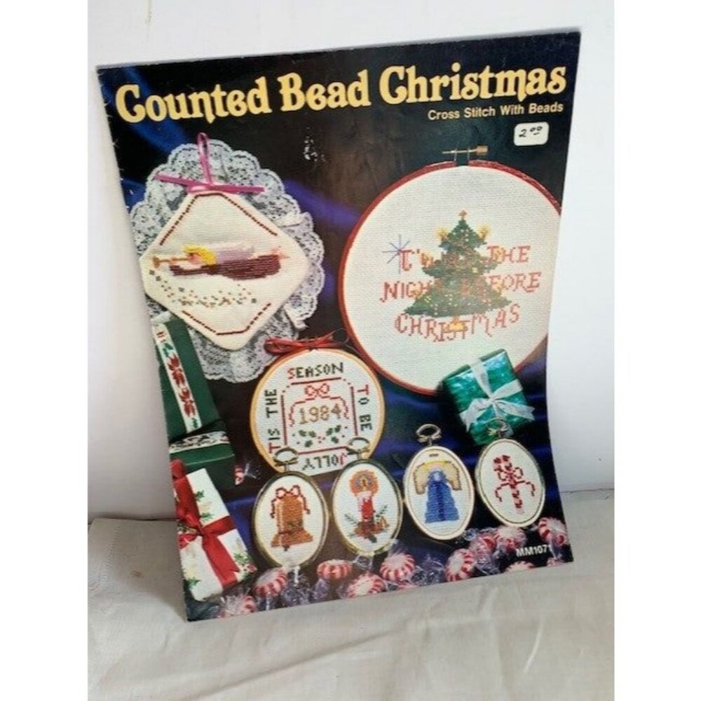 Counted Bead Christmas Cross Stitch Design Book Holiday Patterns 1984 Nostalgic